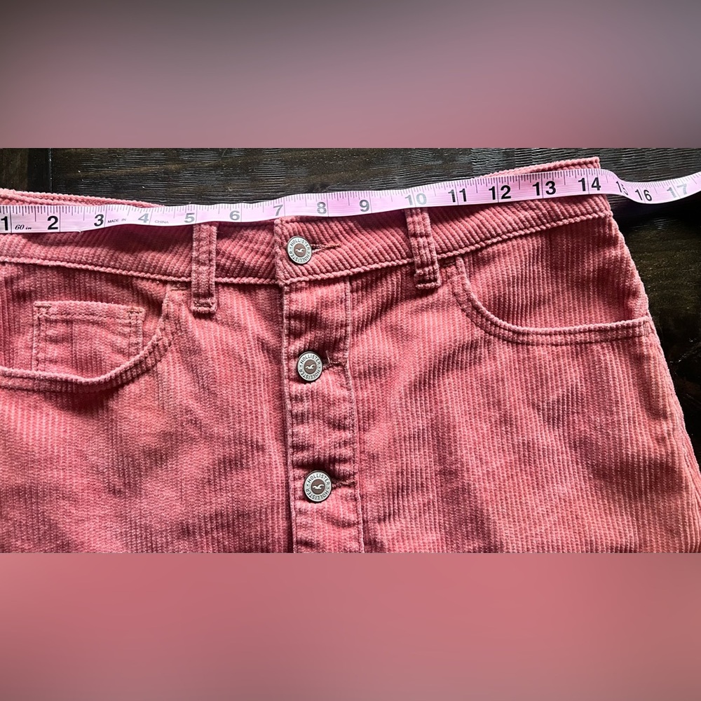 Hollister CA Size 5 (27) Corduroy Ultra High Rise Mini Skirt Button Front Womens - Picture 5 of 6